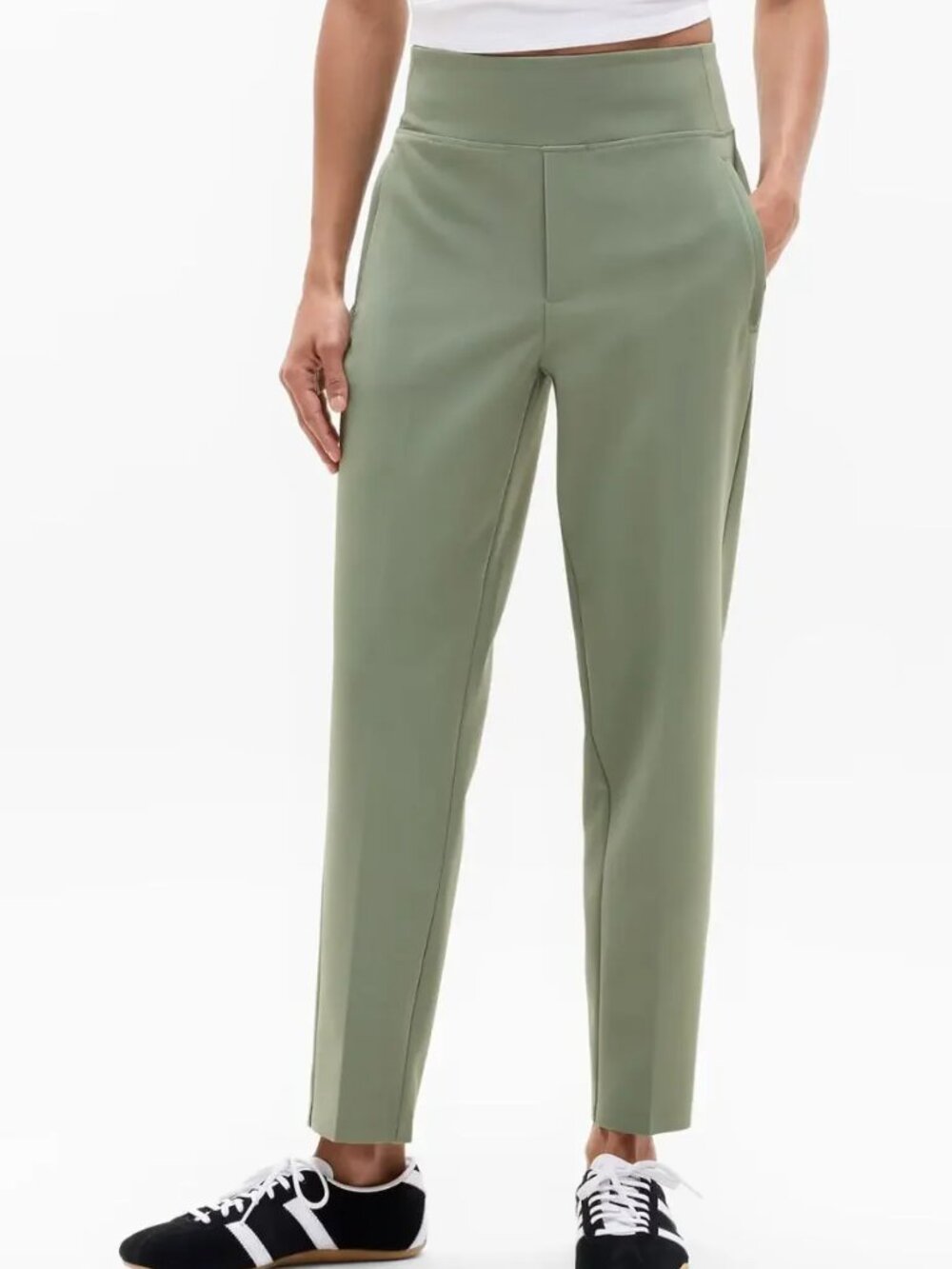 Athleta Cacti Green Endless High Rise Ankle Pants Women's Size 12 Travel Stretch
